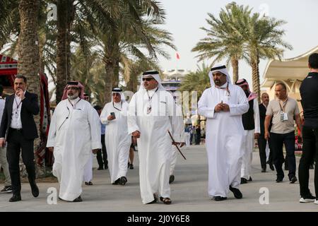 Bahrain International Circuit, Sakhir, Bahrain il 20 marzo 2022 sua altezza reale il principe Salman bin Hamad al Khalifa, il principe ereditario e primo ministro del Bahrain durante LA FORMULA 1 GULF AIR BAHRAIN GRAND PRIX 2022, Phil Duncan Foto Stock