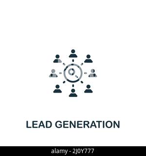 Icona generazione lead. Icona semplice monocromatica per modelli, web design e infografiche Illustrazione Vettoriale