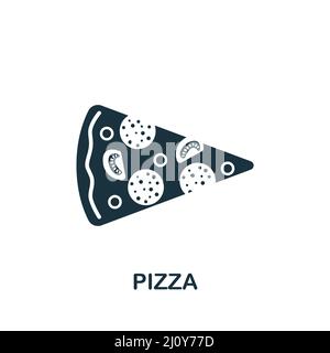 Icona pizza. Icona semplice monocromatica per modelli, web design e infografiche Illustrazione Vettoriale