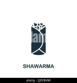 Icona Shawarma. Icona semplice monocromatica per modelli, web design e infografiche Illustrazione Vettoriale