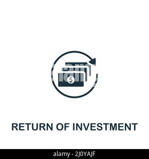 Icona ritorno dell'investimento. Icona semplice monocromatica per modelli, web design e infografiche Illustrazione Vettoriale