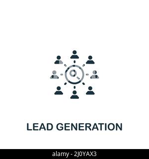 Icona generazione lead. Icona semplice monocromatica per modelli, web design e infografiche Illustrazione Vettoriale