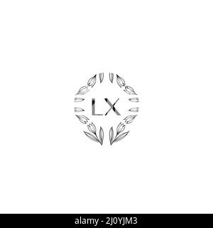 LX Initial Letter Flower Logo Template Vector Premium Vector Illustrazione Vettoriale