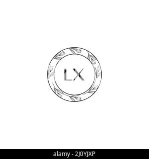 LX Initial Letter Flower Logo Template Vector Premium Vector Illustrazione Vettoriale