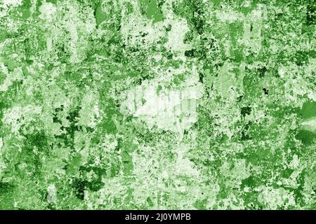 Sfondo verde grunge astratto, texture rugosa vintage. Sfondo di design verde. Foto Stock