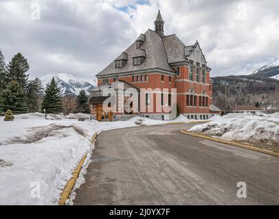 Esterno del tribunale di Fernie, British Columbia, Canada Foto Stock