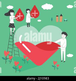 Illustrazione realistica del giorno del donatore di sangue del mondo Illustrazione Vettoriale