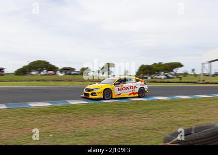 Cowes, Australia. 20th Mar 2022. Tony D'Alberto (#50 Honda Wall Racing Honda Civic Type R) durante la gara 2 della Supercheap Auto TCR Australia Series al Phillip Island Grand Prix Circuit. Credit: SOPA Images Limited/Alamy Live News Foto Stock