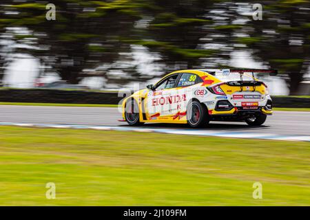 Cowes, Australia. 20th Mar 2022. Tony D'Alberto (#50 Honda Wall Racing Honda Civic Type R) durante la gara 2 della Supercheap Auto TCR Australia Series al Phillip Island Grand Prix Circuit. Credit: SOPA Images Limited/Alamy Live News Foto Stock