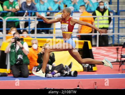 Yulimar ROJAS del Venezuela, Final Triple Jump Donne durante i Campionati mondiali di atletica indoor 2022 il 20 marzo 2022 alla Stark Arena di Belgrado, Serbia - Foto: Laurent Lairys/DPPI/LiveMedia Foto Stock