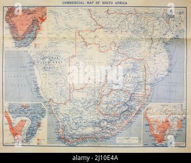 Mappa commerciale del Sud Africa dal libro " Sudafrica e la guerra Transvaal " di Louis Creswicke, Editore; Edimburgo : T. C. & E. C. Jack 1900 Foto Stock