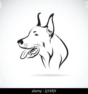 Immagine vettoriale di un cane (Great Dane) su sfondo bianco. Illustrazione vettoriale a livelli facilmente modificabile. Illustrazione Vettoriale