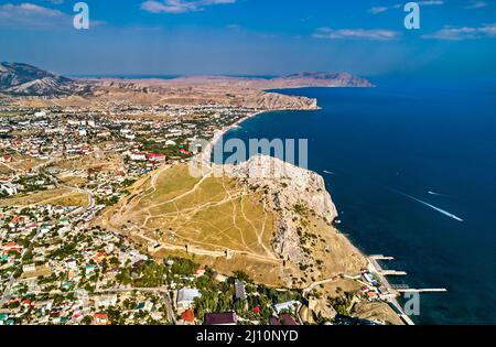 Fortezza genovese in Sudak, Crimea Foto Stock