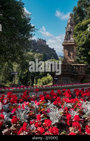 Statua del poeta scozzese Allan Ramsay (1684-1758), Edniburgh, Scozia. Foto Stock