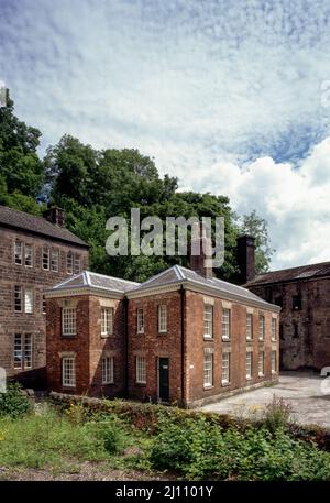 Cromford, Mill Road, Fabrik, Gatekeeper Cottage Foto Stock