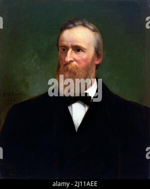 Rutherford B Hayes. Ritratto del 19th Presidente degli Stati Uniti, Rutherford B Hayes (1822-1893) di Eliphalet Frazer Andrews, olio su tela, 1881 Foto Stock