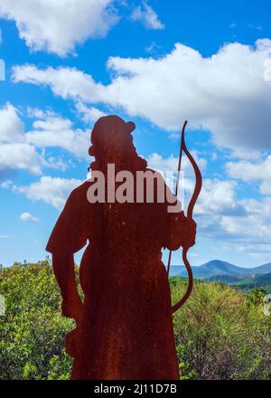 Figure metalliche che rappresentano soldati cristiani e arabi che hanno partecipato alla famosa battaglia di Navas de Tolosa il 16 luglio 1212 Foto Stock