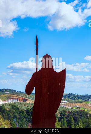 Figure metalliche che rappresentano soldati cristiani e arabi che hanno partecipato alla famosa battaglia di Navas de Tolosa il 16 luglio 1212 Foto Stock