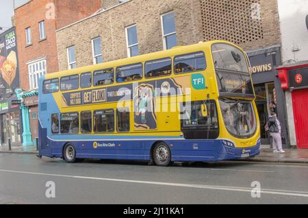 Dublino Marzo 2022: Dublin Bus è una filiale del CIÉ e fornisce servizi di autobus all'interno di Dublino, nonché da e per le aree circostanti. Foto Stock