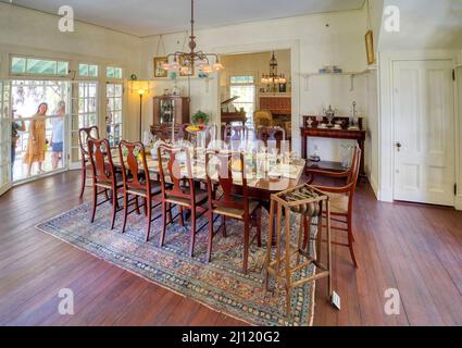Sala da pranzo nel Seminole Guest House presso gli Edison e Ford Winter Estates a Fort Myers Florida USA Foto Stock