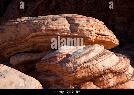 Affioramento di arenaria a Calico Hills, Red Rock Canyon National Conservation Area, Nevada Foto Stock