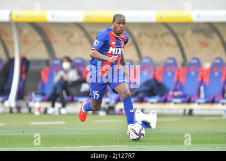 Tokyo, Giappone. 12th Mar 2022. Adailton del FC Tokyo durante la partita della Lega 2022 J1 tra il FC Tokyo 2-1 Sanfrece Hiroshima allo Stadio Ajinomoto di Tokyo, Giappone, 12 marzo 2022. Credit: AFLO/Alamy Live News Foto Stock