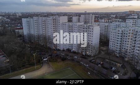 Vista aerea di un alto insediamento ad Amburgo Foto Stock