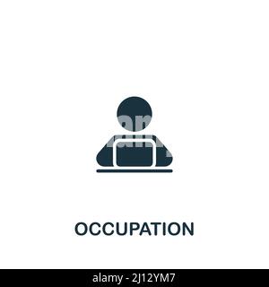 Icona occupazione. Icona semplice monocromatica per modelli, web design e infografiche Illustrazione Vettoriale