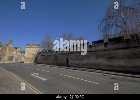 Magdalen College Grove Wall nel centro di Oxford, Regno Unito Foto Stock