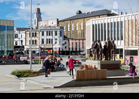 Glass Works Square, Barnsley, South Yorkshire, Inghilterra Regno Unito Foto Stock