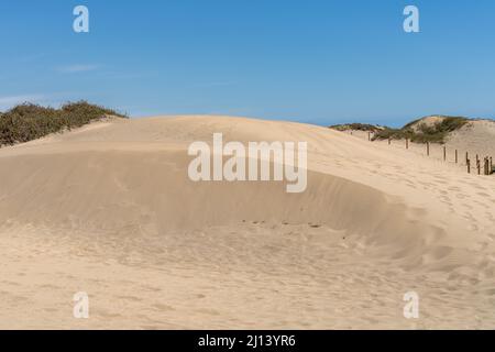 Una vista delle dune di sabbia vicino a Maspalomas Gran Canaria Foto Stock