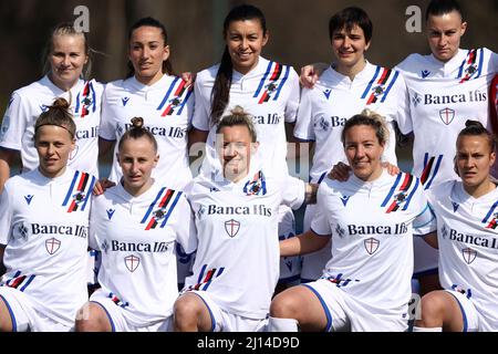 Suning Center, Milano, Italia, 20 marzo 2022, Dominika Conc (UC Sampdoria) e i suoi compagni di squadra posano per la foto di squadra durante Inter - FC Internazionale Foto Stock