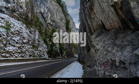 Foto dal canyon di Bicaz in Romania Foto Stock