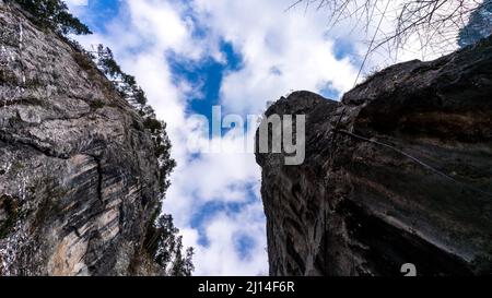 Foto dal canyon di Bicaz in Romania Foto Stock