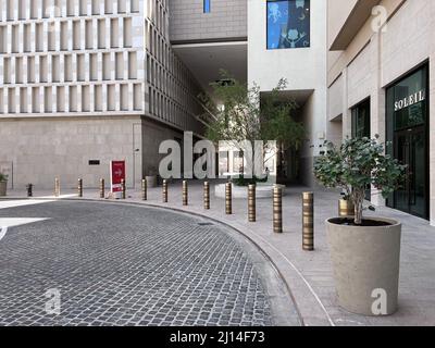 Edificio architettura del centro di Mushreib. Msheireb Newley sviluppare la città del Qatar Foto Stock