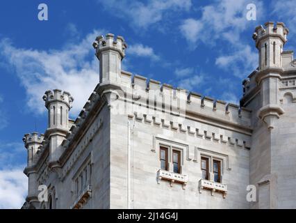 Particolare dell'esterno del Castello di Miramare vicino a Trieste, Italia Foto Stock