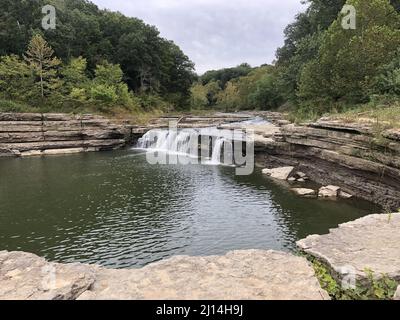 Vista panoramica delle Lower Cataract Falls in Indiana Foto Stock