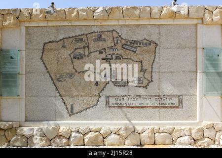 Una mappa della città vecchia di Gerusalemme, Israele al tempo del secondo tempio. Foto Stock
