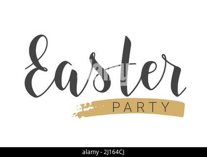 Illustrazione dello stock vettoriale. Scritta a mano della festa di Pasqua. Modello per banner, biglietti, etichette, cartoline, poster, Adesivo, prodotto a stampa o Web. Illustrazione Vettoriale