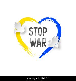 Stop War in Ukraine Concept. Illustrazione Vettoriale