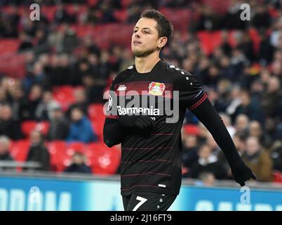 LONDRA, INGHILTERRA - 2 NOVEMBRE 2016: Javier Hernandez di Leverkusen durante la partita UEFA Champions League Group e tra Tottenham Hotspur e Bayern Leverkusen al Wembley Stadium. Copyright: Cosmin Iftode/Picstaff Foto Stock