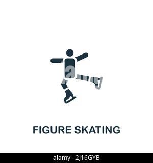 Figura icona Skating. Icona semplice monocromatica per modelli, web design e infografiche Illustrazione Vettoriale