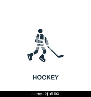 Icona Hockey. Icona semplice monocromatica per modelli, web design e infografiche Illustrazione Vettoriale