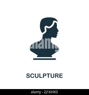 Icona scultura. Icona di scultura semplice monocromatica per modelli, web design e infografiche Illustrazione Vettoriale