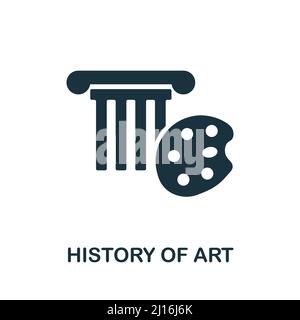Icona Storia dell'Arte. Icona monocromatica Simple History of Art per modelli, web design e infografiche Illustrazione Vettoriale