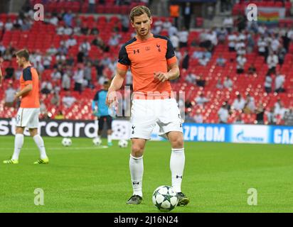MANCHESTER, INGHILTERRA - 14 SETTEMBRE 2016: Jan Vertonghen di Tottenham raffigurato prima della partita UEFA Champions League Group e tra Tottenham Hotspur e AS Monaco allo stadio di Wembley. Copyright: Cosmin Iftode/Picstaff Foto Stock