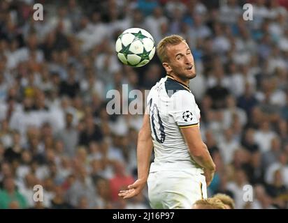 MANCHESTER, INGHILTERRA - 14 SETTEMBRE 2016: Harry Kane di Tottenham è stato raffigurato in azione durante la partita UEFA Champions League Group e tra Tottenham Hotspur e AS Monaco allo stadio di Wembley. Copyright: Cosmin Iftode/Picstaff Foto Stock