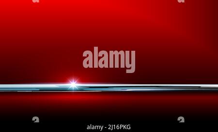 Frammento rosso della carrozzeria dell'auto, parte. Sfondo per banner in stile automobilistico. Vista ravvicinata lucida dell'auto. Struttura del rivestimento della vernice del veicolo. Cromatura, logo Illustrazione Vettoriale