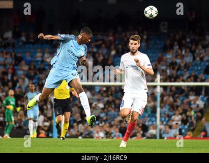 MANCHESTER, INGHILTERRA - 24 AGOSTO 2016: Foto durante la seconda tappa della UEFA Champions League 2016/17 tra Manchester City (Engalnd) e FCSB (Romania) all'Etihad Stadium. Copyright: Cosmin Iftode/Picstaff Foto Stock