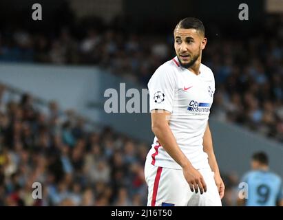 MANCHESTER, INGHILTERRA - 24 AGOSTO 2016: Jugurtha Hamroun della FCSB raffigurato durante la seconda tappa della UEFA Champions League 2016/17 tra Manchester City (Engalnd) e FCSB (Romania) all'Etihad Stadium. Copyright: Cosmin Iftode/Picstaff Foto Stock